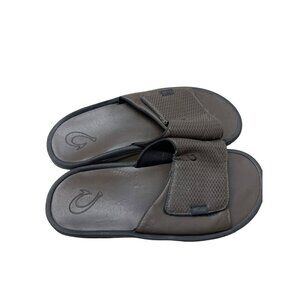 Olukai Kekoa Slide Synthetic Brown Beach Flip Flop Sandals Shoes Mens 12
